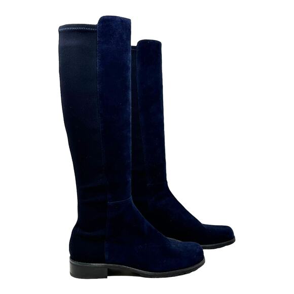 Stuart Weitzman blue leather 5050 knee length boots size 7M - Picture 12 of 16
